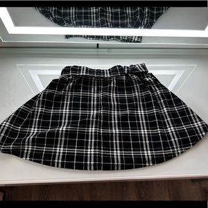 Black and White Plaid Skirt